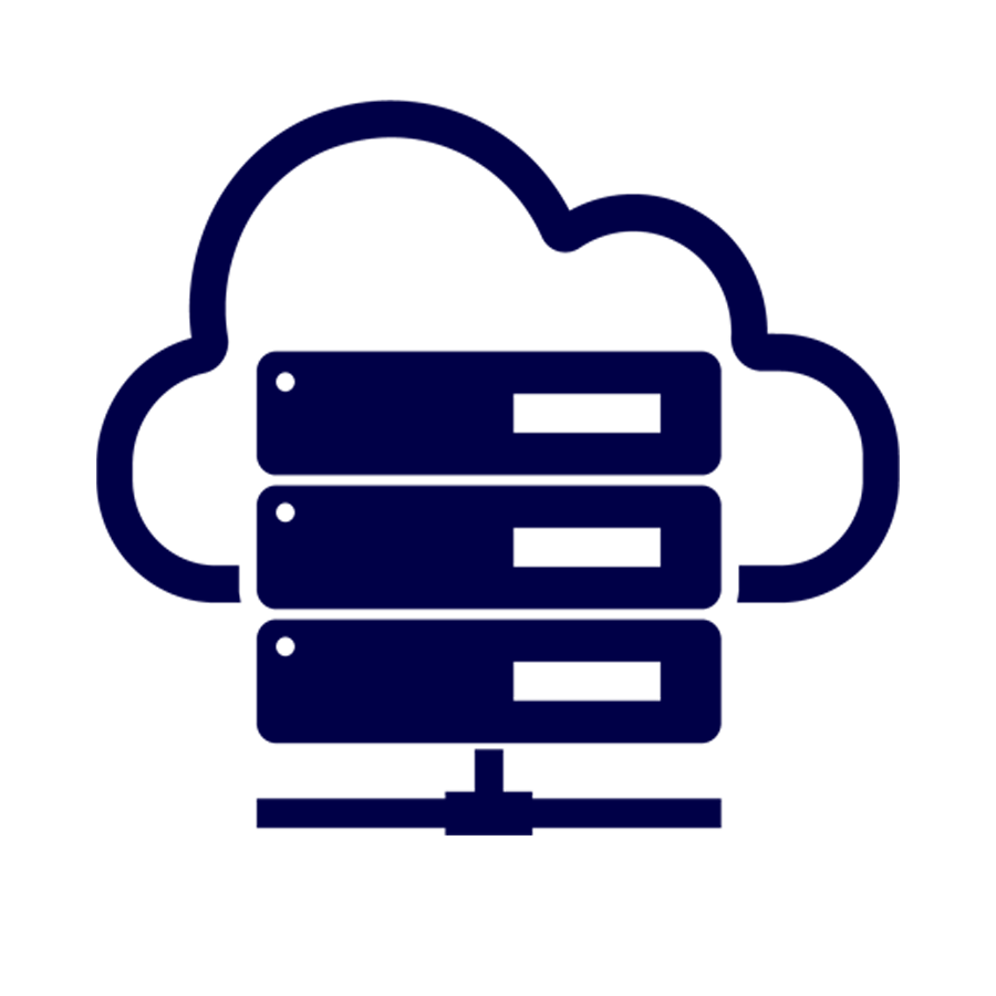 Cloud server icon representing VPS hosting, in brand navy blue